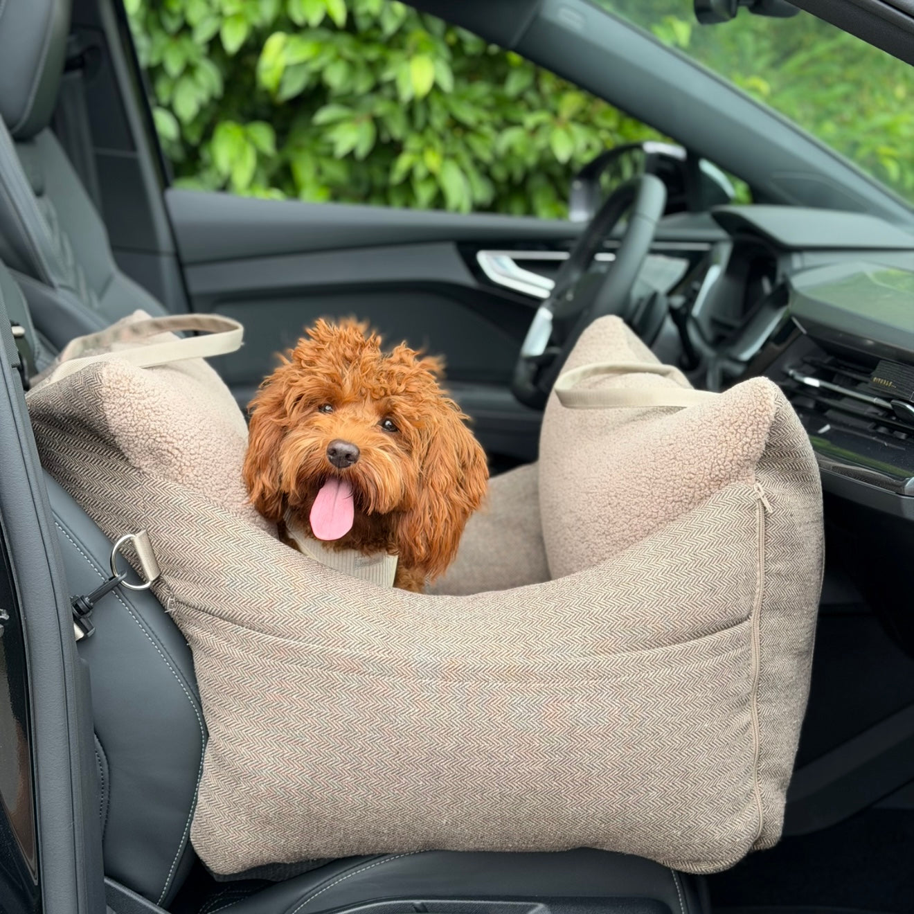 BJØRK BILSÆDEt TIL HUNDE I BRUN TWEED