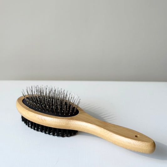 Hundebørste i bambus / dobbelt