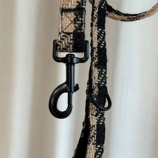 Nora halsbånd ternet sort/beige