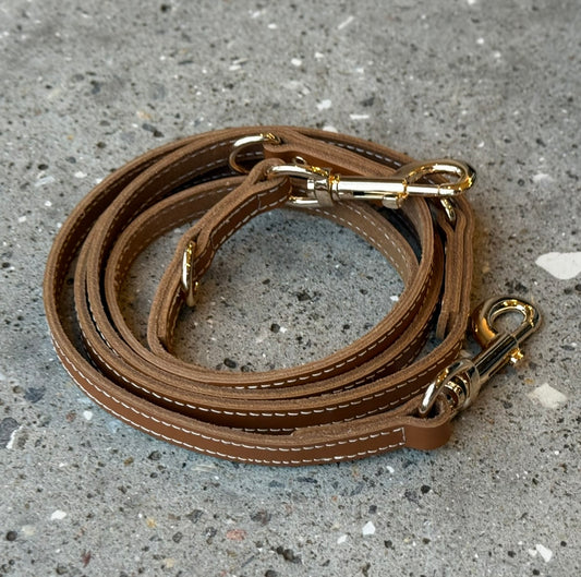 Hundesnor - cognac læder / justerbar