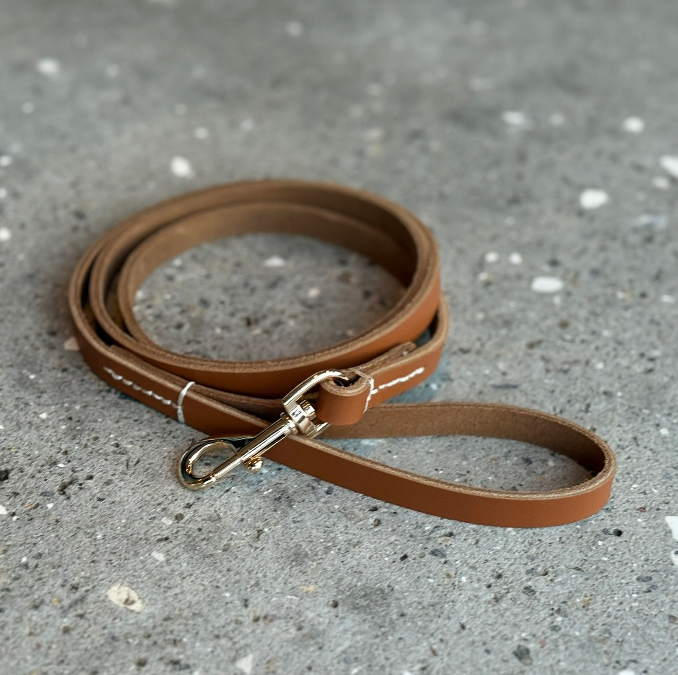 Hundesnor i cognac læder 140 cm