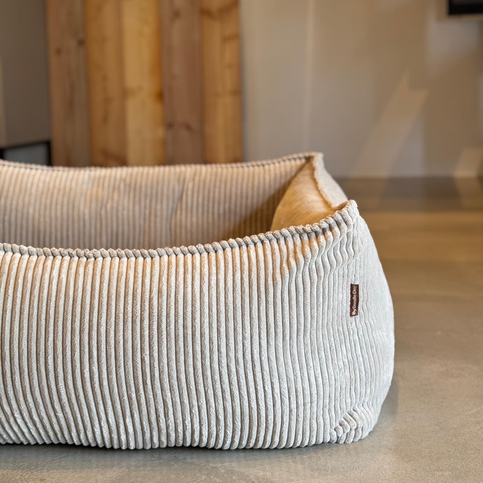 Carl hundekurv - Beige i bred fløjl