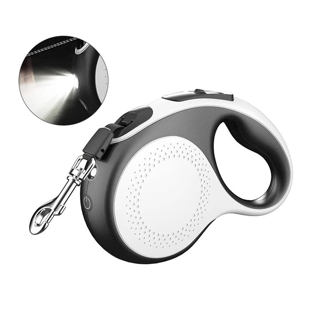 Automatisk hundesnor m. lys og båndline