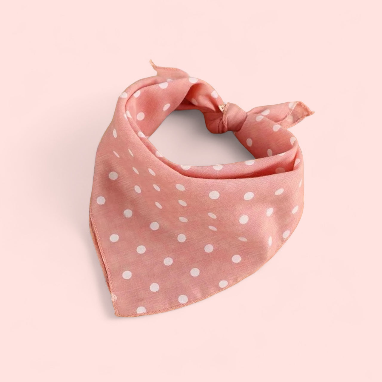 Bandana / Kakhi m. prikker - Rosa m. hvide prikker